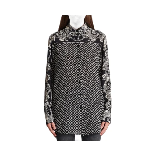 Paisley And Mini Monogram Printed Silk Shirt