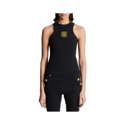 Balmain Pb Embroidered Tank Top