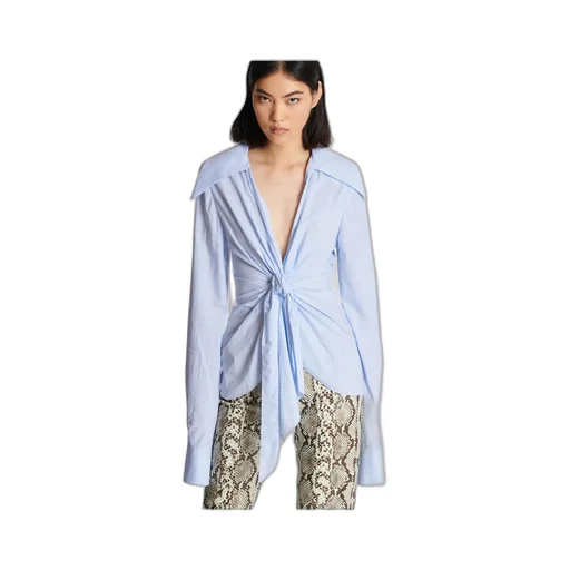 Balmain Poplin Knotted Shirt