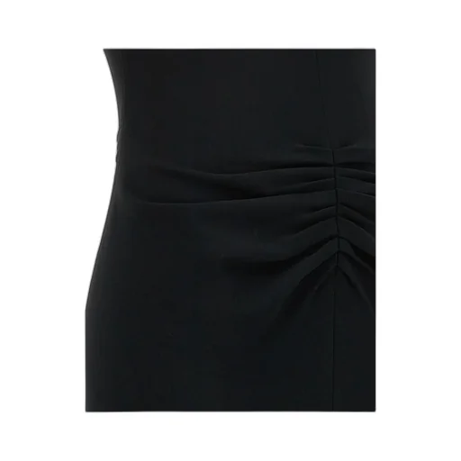 Victoria Beckham Ruched-Waist V-Back Crepe Midi Dress