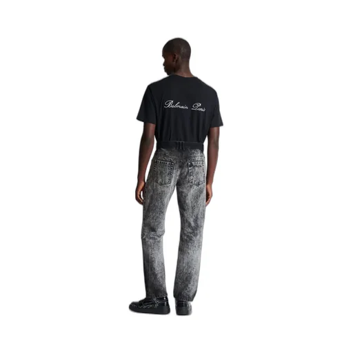 Balmain Straight Washed Effect Leg Jeans