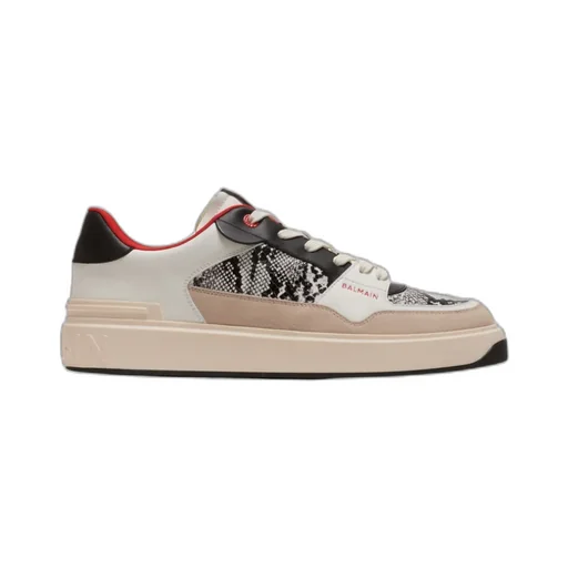 B-Court Flip Snakeskin-Effect Leather And Suede Trainers