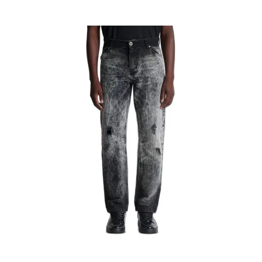 Balmain Straight Washed Effect Leg Jeans