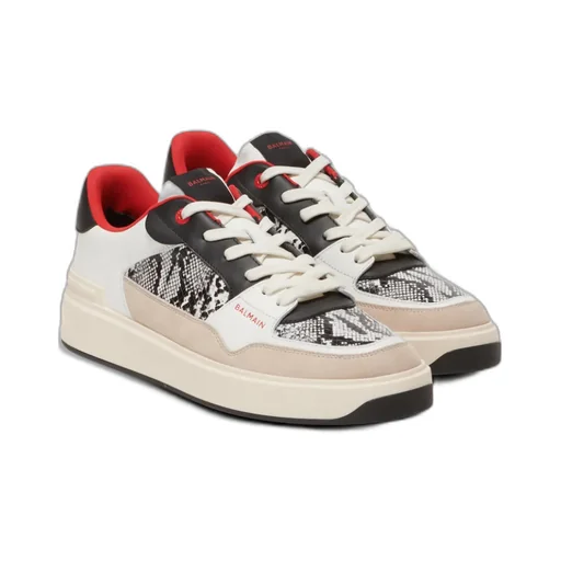 B-Court Flip Snakeskin-Effect Leather And Suede Trainers