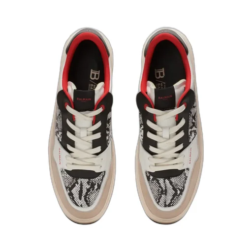 B-Court Flip Snakeskin-Effect Leather And Suede Trainers
