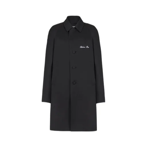 Balmain Logo Detailed Single Breasted Coat