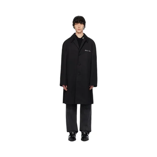 Balmain Logo Detailed Single Breasted Coat