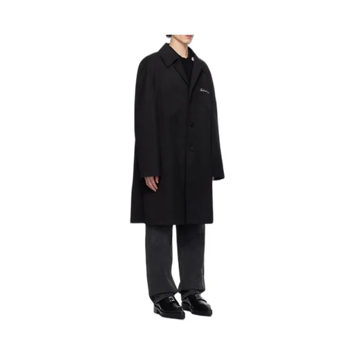 Balmain Logo Detailed Single Breasted Coat