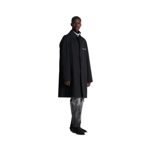 Balmain Logo Detailed Single Breasted Coat