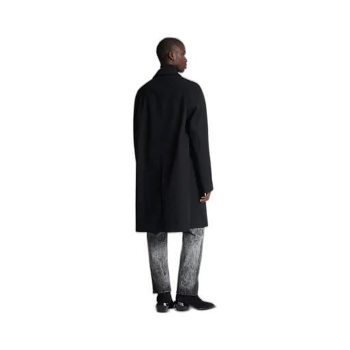 Balmain Logo Detailed Single Breasted Coat