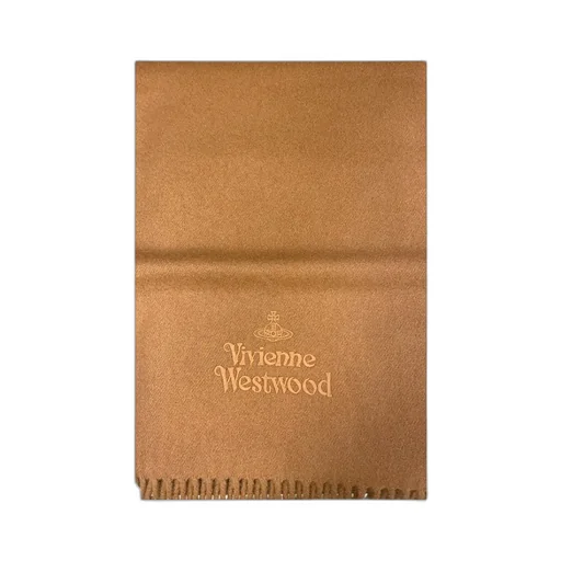 Logo Embroidered Fringed Scarf