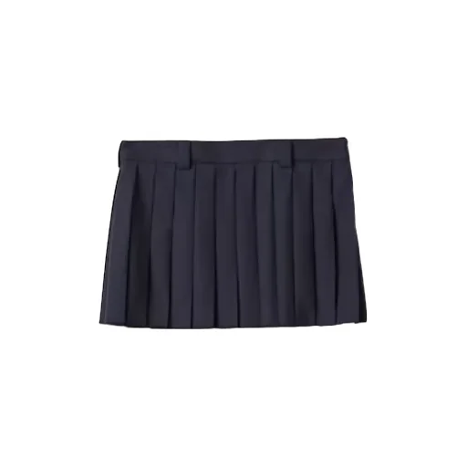 Miu Miu Logo-Patch Pleated Mini Skirt
