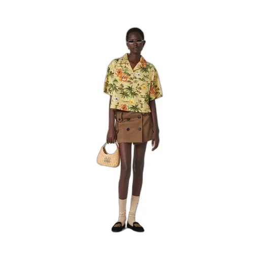 Miu Miu Graphic Printed Short-Sleeved Shirt