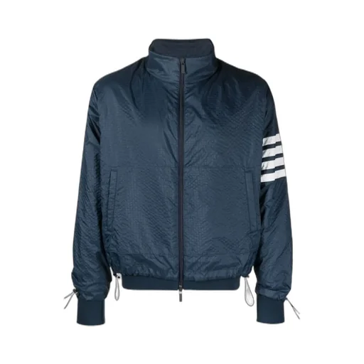 Thom Browne 4-Bar Striped Zipped Ripstop Jacket