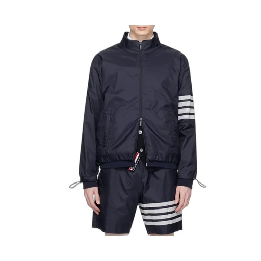 Thom Browne 4-Bar Striped Zipped Ripstop Jacket