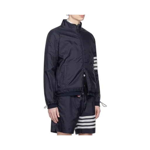 Thom Browne 4-Bar Striped Zipped Ripstop Jacket