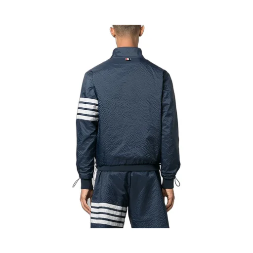 Thom Browne 4-Bar Striped Zipped Ripstop Jacket