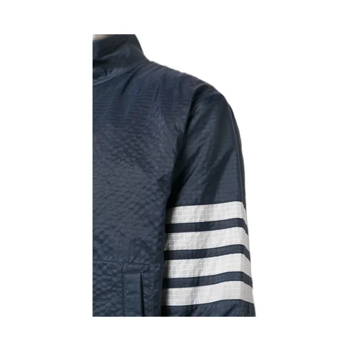 Thom Browne 4-Bar Striped Zipped Ripstop Jacket