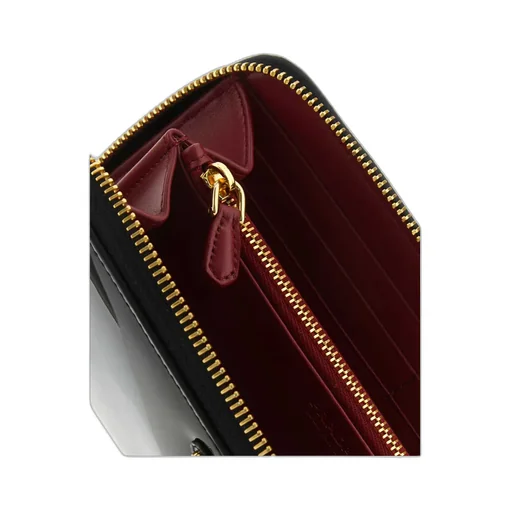 Prada Logo Plaque Zipped Wallet