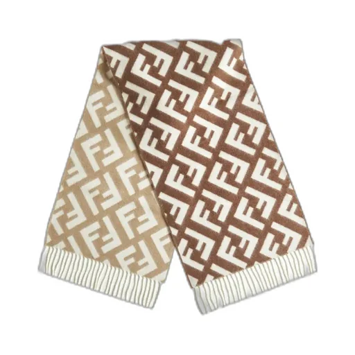 Fendi Ff Jacquard Fringed-Edge Scarf