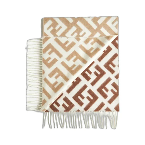 Fendi Ff Jacquard Fringed-Edge Scarf