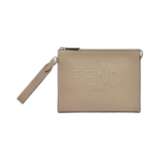 Fendi Logo Embossed Zipped Pouch
