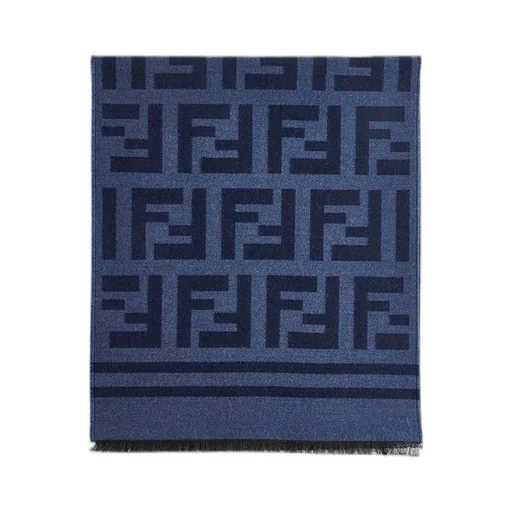 Fendi Ff Motif Frayed-Edge Scarf