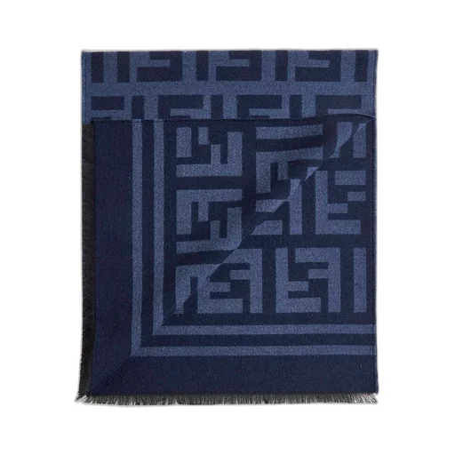 Fendi Ff Motif Frayed-Edge Scarf