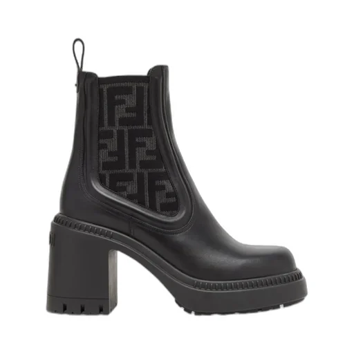 Fendi Logo Detailed Round-Toe Boots