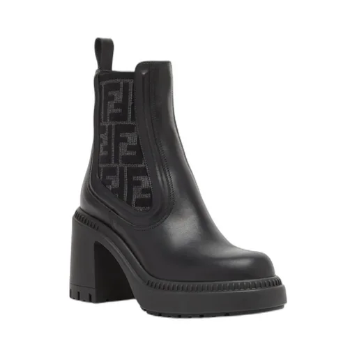 Fendi Logo Detailed Round-Toe Boots