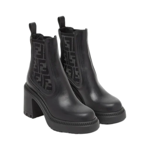 Fendi Logo Detailed Round-Toe Boots