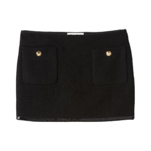 Miu Miu Logo-Patch Sequin-Trim Mini Skirt