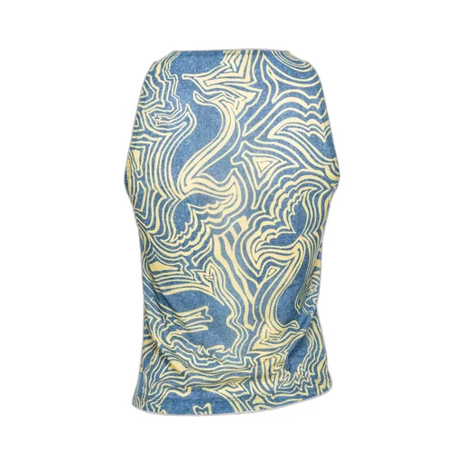 Abstract-Print Ruched Tank Top