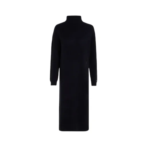 High-Necked Mid-Length Dress