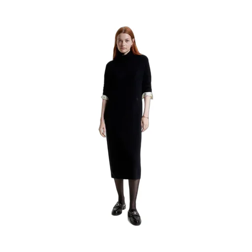 High-Necked Mid-Length Dress