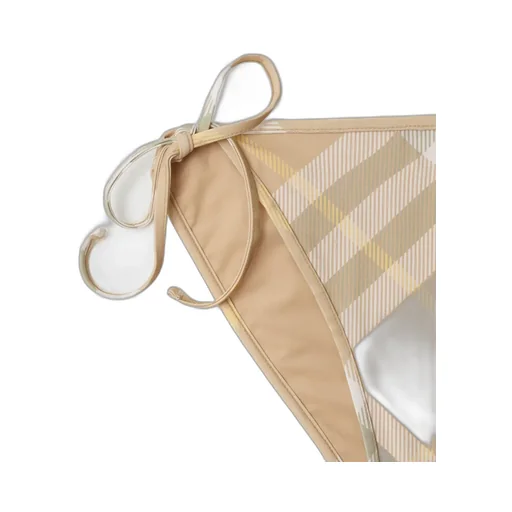 Burberry Checked Side-Tied Stretch Bikini Bottoms
