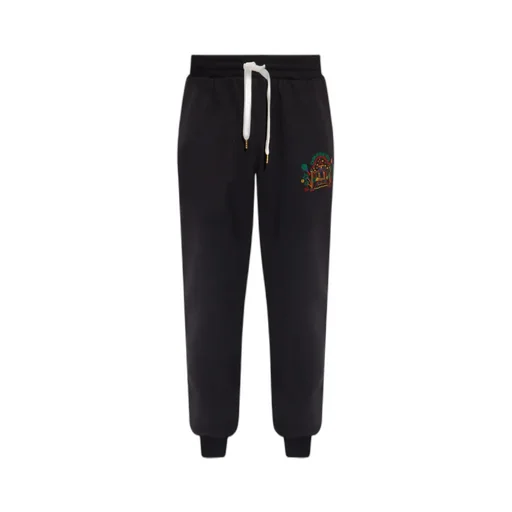 Rainbow Crayon Temple-Embroidery Track Pants