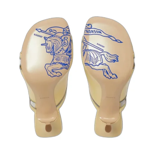 Burberry Peep Decorative-Zip Slip-On Sandals