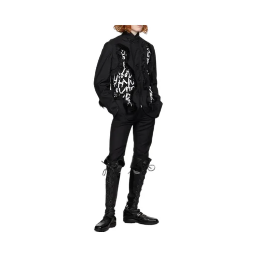 Script-Print Long-Sleeved Jumper