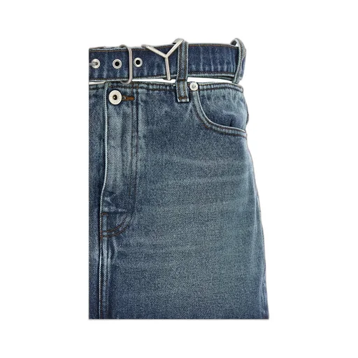 Y/Project Y Belt Logo Patch Denim Skirt