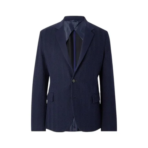 Single-Breasted Chevron Blazer