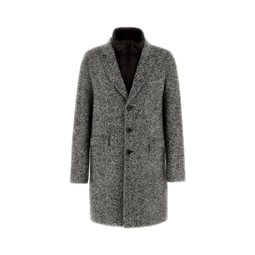 Single-Breasted Herringbone Coat