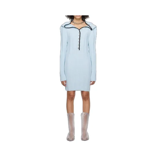 Ruffle-Collar Merino Mini Dress