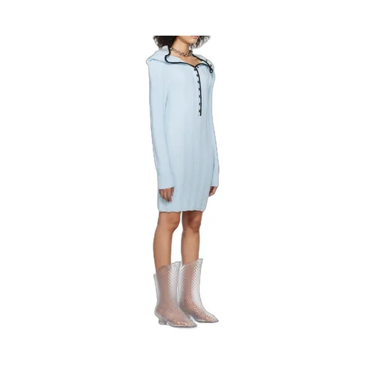 Ruffle-Collar Merino Mini Dress
