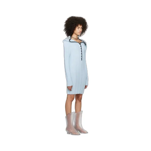Ruffle-Collar Merino Mini Dress
