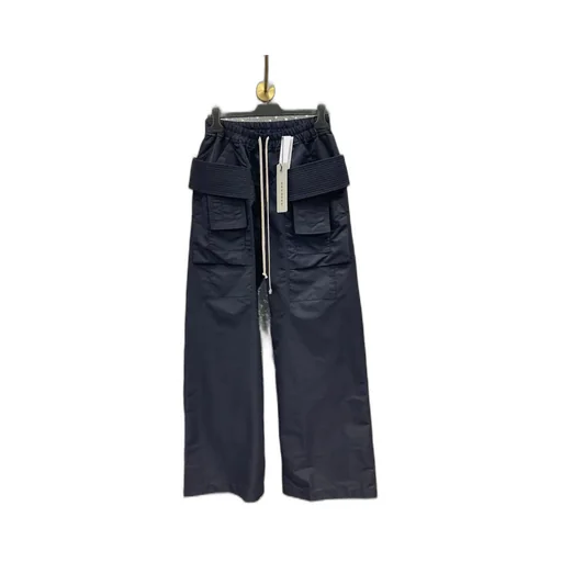 Elasticated-Waistband Straight-Leg Trousers