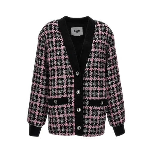 Msgm Button Up Tweed Cardigan