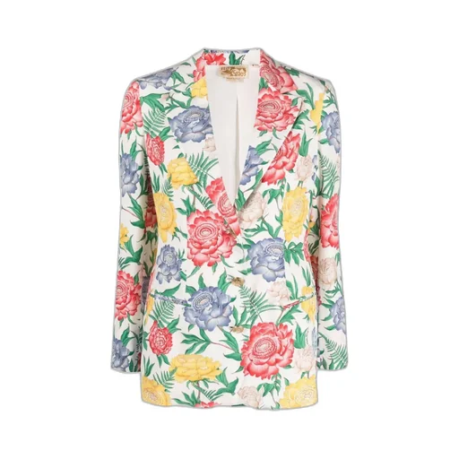 Floral-Print Single-Breasted Blazer