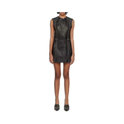 Sleeveless Leather Minidress