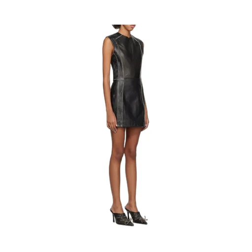 Sleeveless Leather Minidress